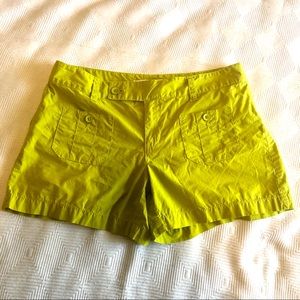 Ann Taylor LOFT chartreuse green tailored shorts